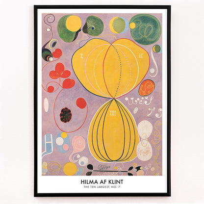 Closeup detail of Abstract botanical shapes and vibrant colors poster from The Ten Largest No 7 by Hilma AF Klint