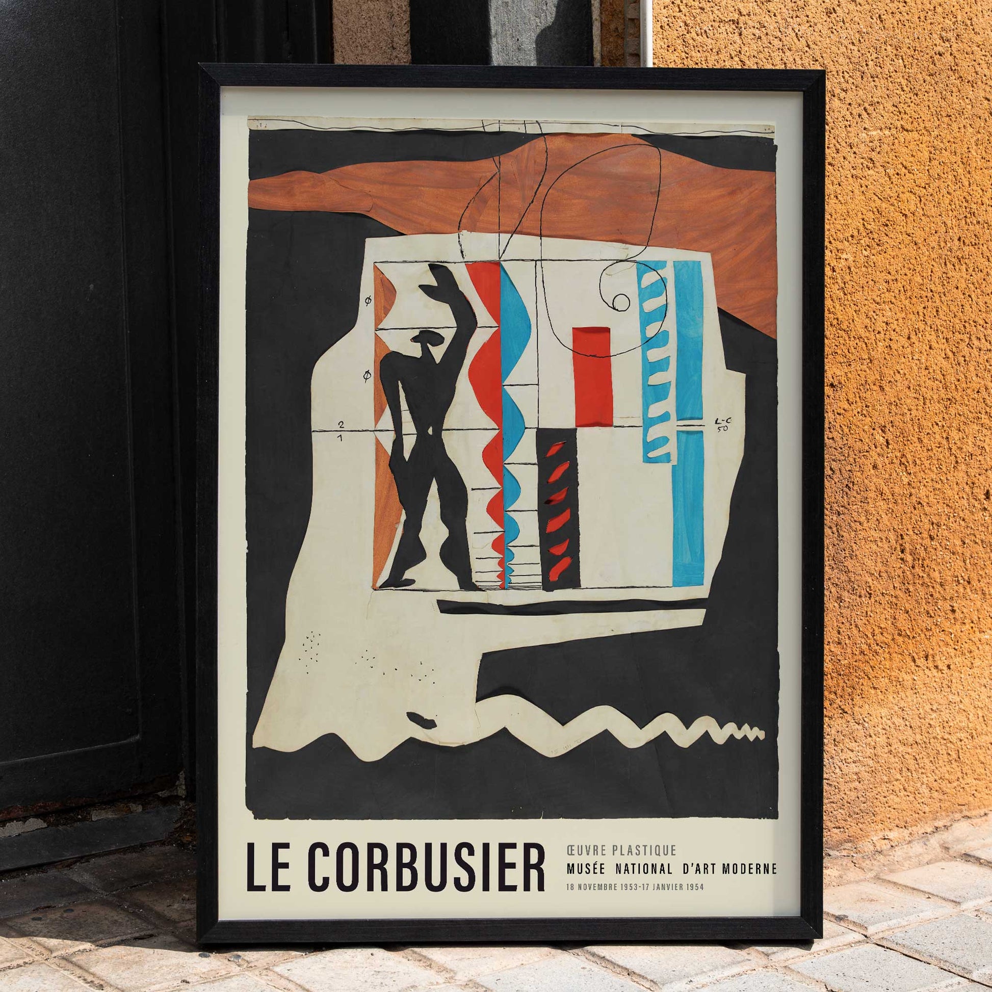 Black pine wood photo frame with elegant black finish, showcasing a classic and refined design suitable for displaying photos or artwork in home or office settings, scene picture showing a poster in the frame