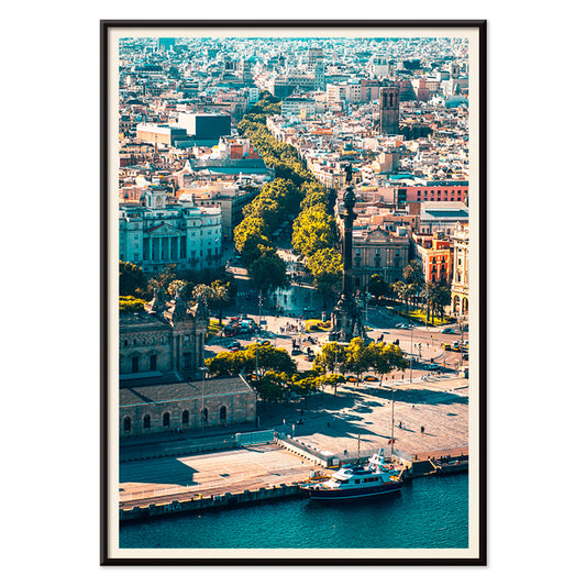 , with black aluminium frame on white background