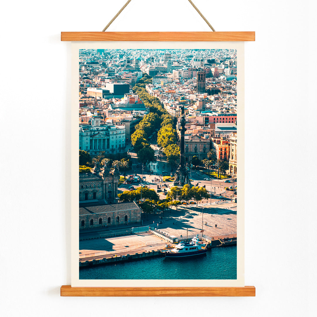 , with wooden magnetic frame on white background