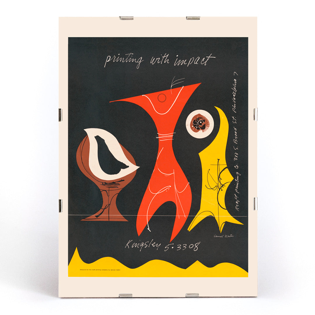 , framed and displayed in modern living room decor