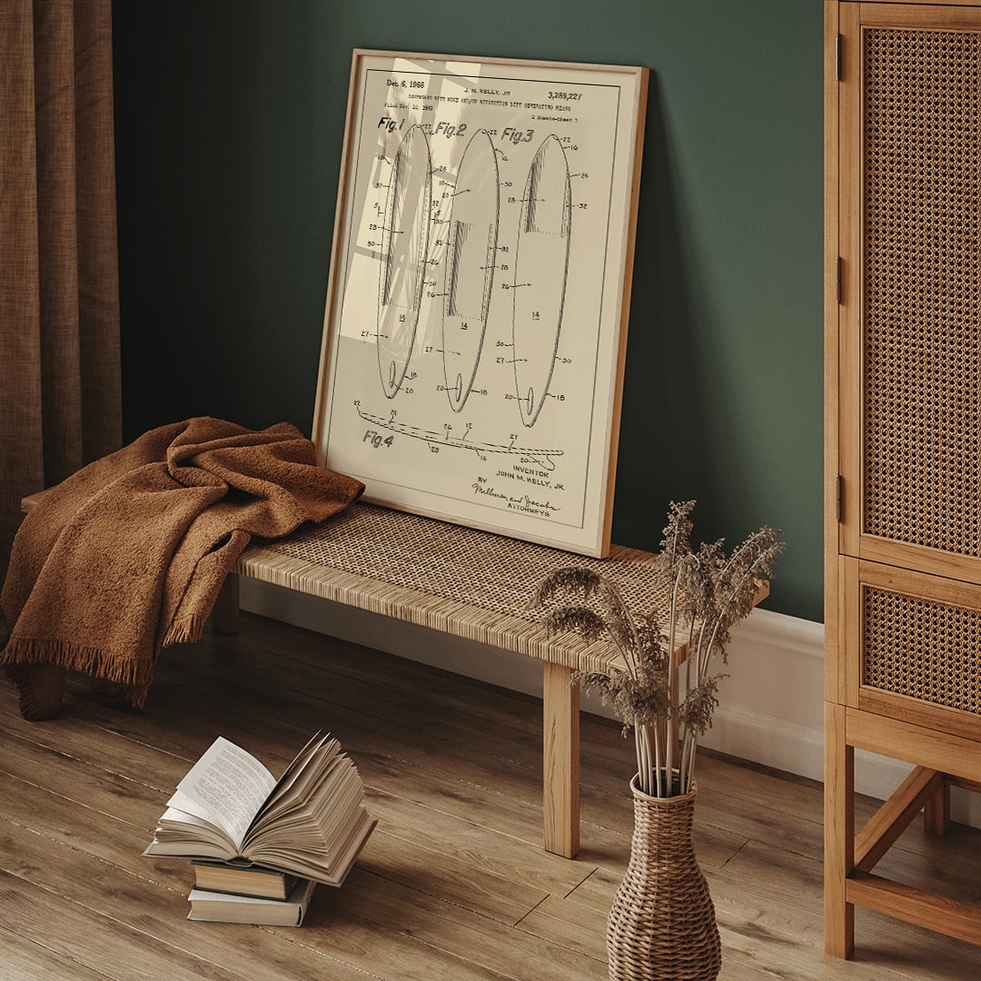 , framed and displayed in home decor