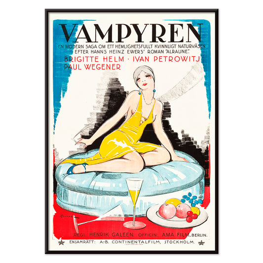 , with black aluminium frame on white background