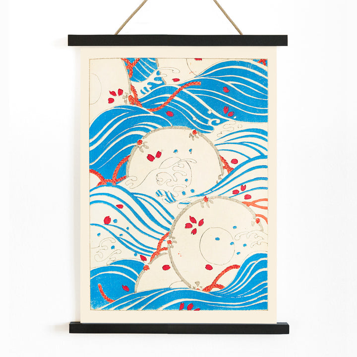 , with wooden magnetic frame on white background