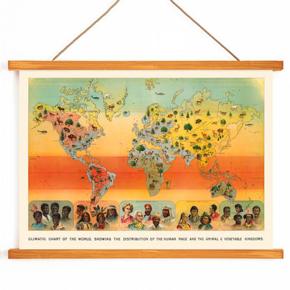 , with wooden magnetic frame on white background